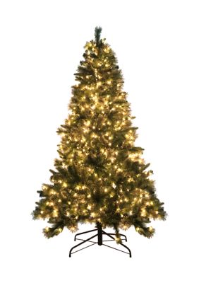 Northlight 6.5' Pre-lit Snow Valley Pine Artificial Christmas Tree Clear Lights -  760182134908494