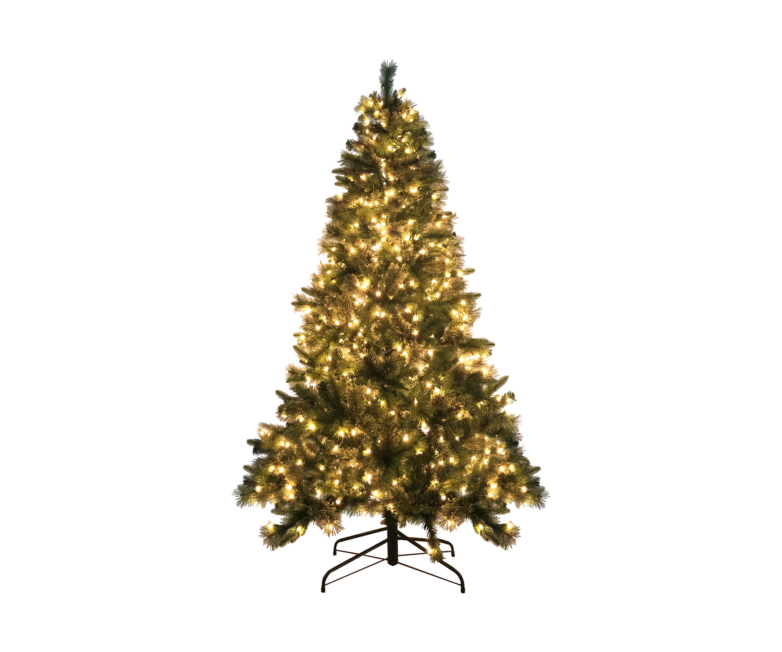 6.5 Pre-lit Snow Valley Pine Artificial Christmas Tree  Clear Lights