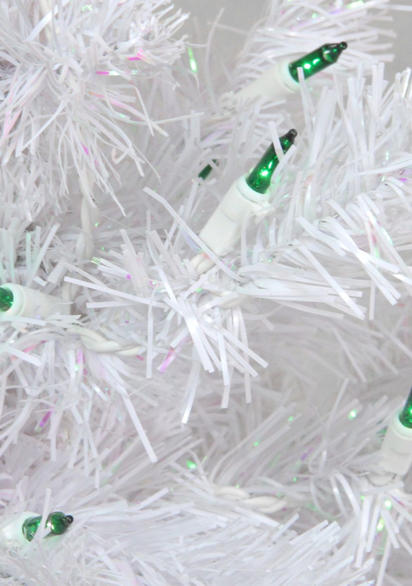 2 Lighted Rockport White Pine Artificial Christmas Tree  Green Lights