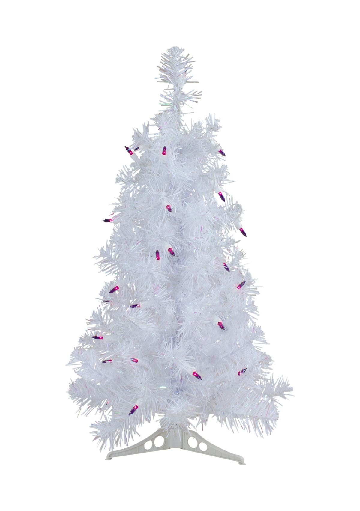 2 Pre-lit Rockport White Pine Artificial Christmas Tree  Purple Lights