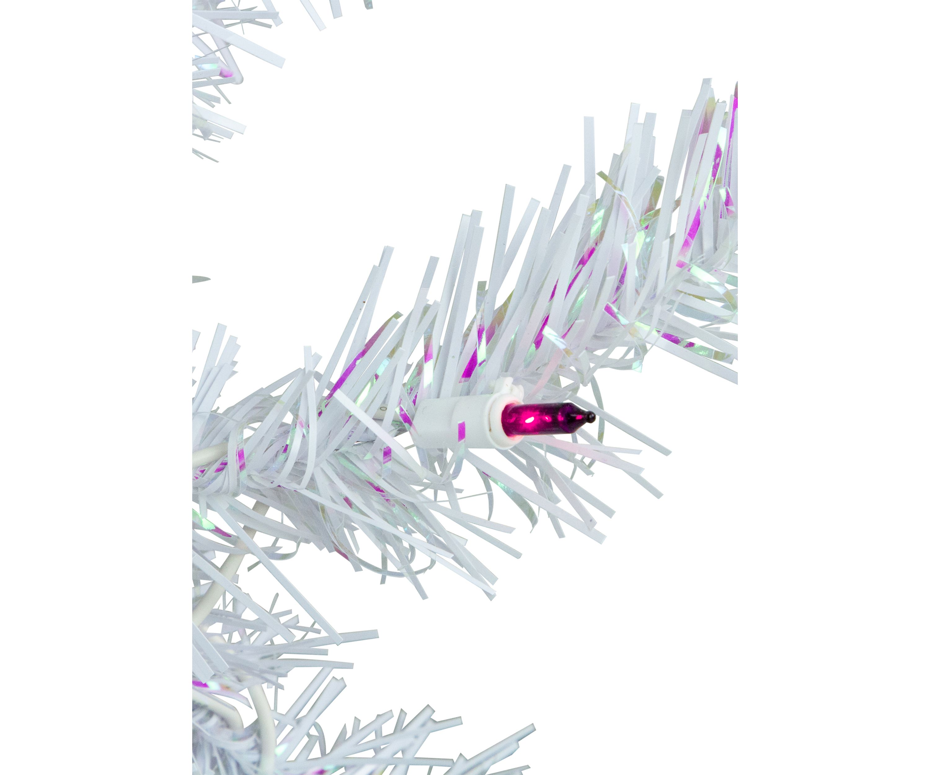 2 Pre-lit Rockport White Pine Artificial Christmas Tree  Purple Lights