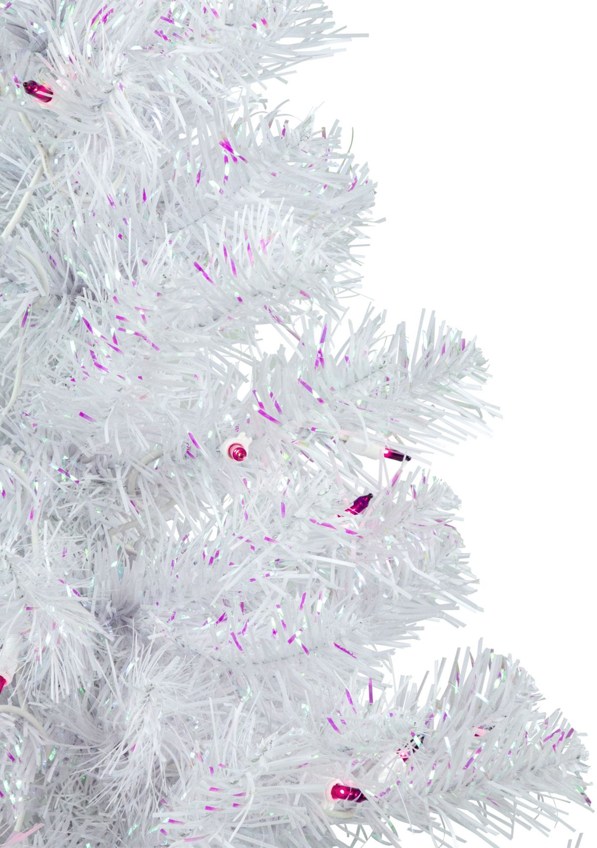 2 Pre-lit Rockport White Pine Artificial Christmas Tree  Purple Lights