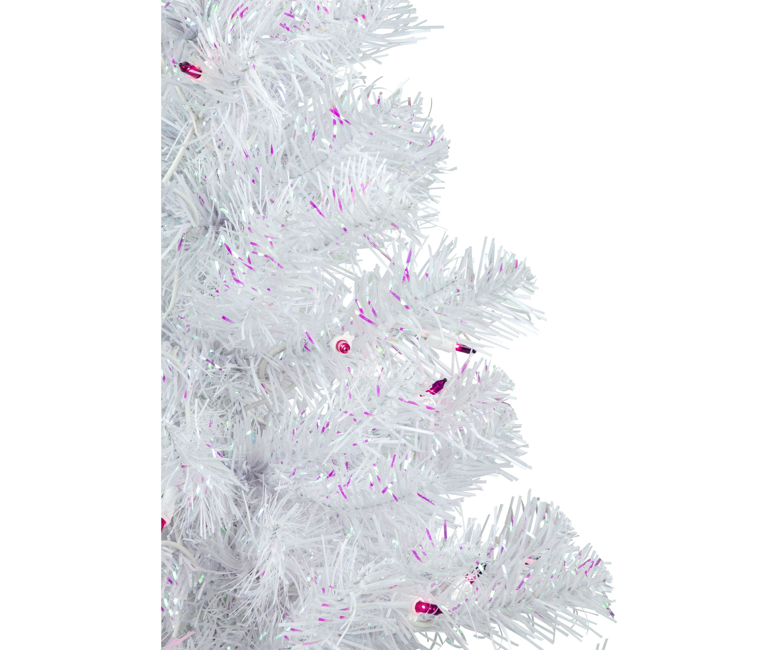 2 Pre-lit Rockport White Pine Artificial Christmas Tree  Purple Lights