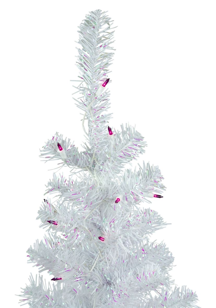 2 Pre-lit Rockport White Pine Artificial Christmas Tree  Purple Lights