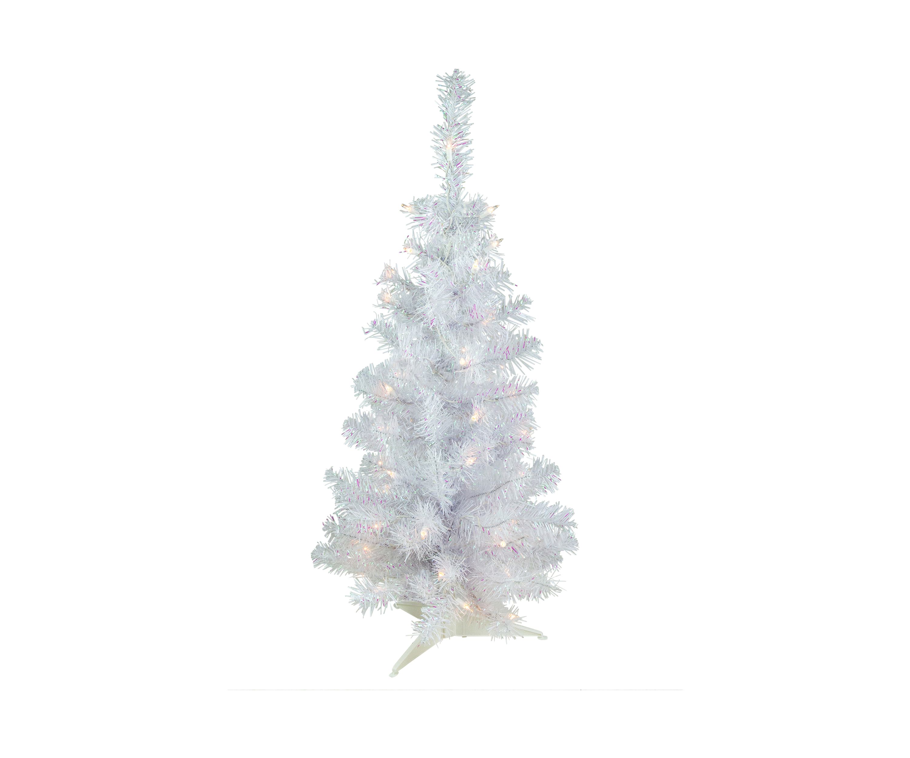 3 Pre-lit Rockport White Pine Artificial Christmas Tree  Clear Lights