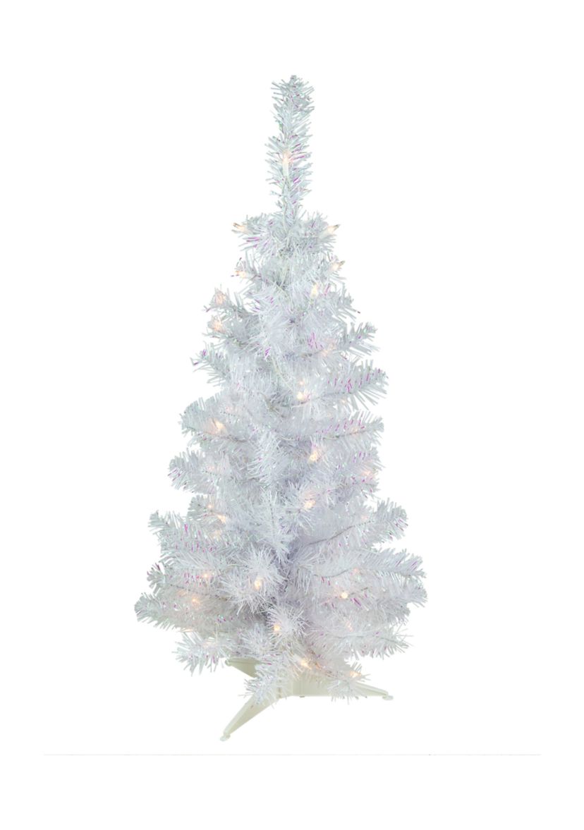 3 Pre-lit Rockport White Pine Artificial Christmas Tree  Clear Lights