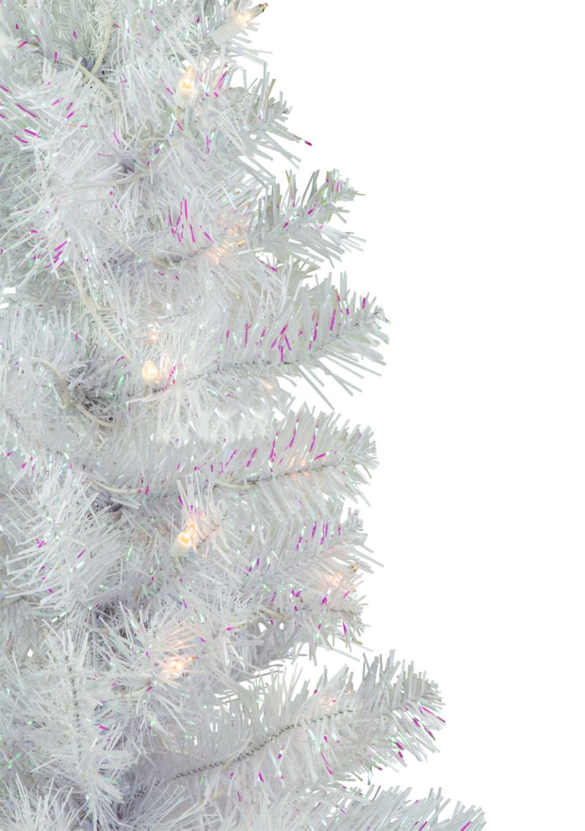 3 Pre-lit Rockport White Pine Artificial Christmas Tree  Clear Lights