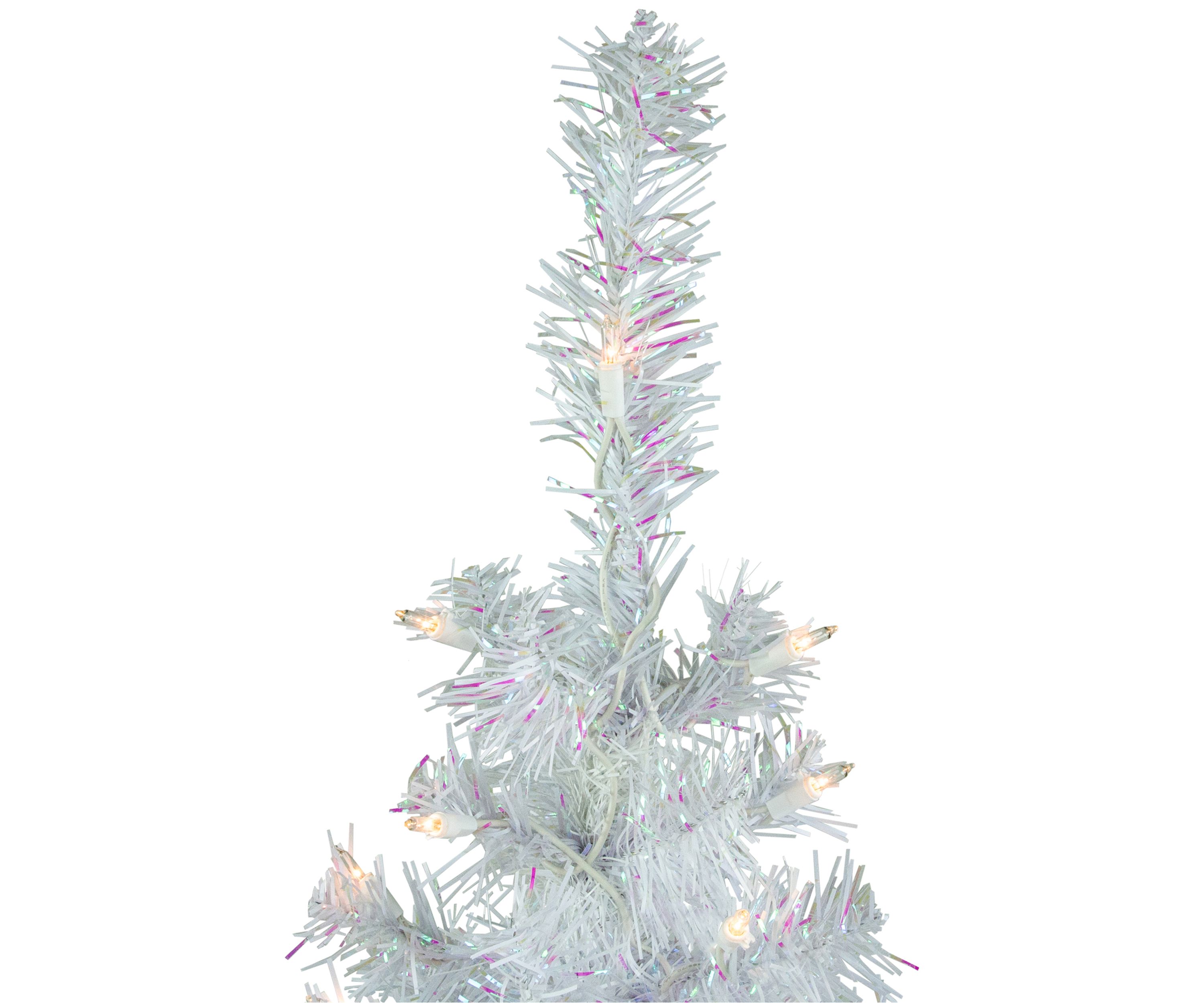 3 Pre-lit Rockport White Pine Artificial Christmas Tree  Clear Lights