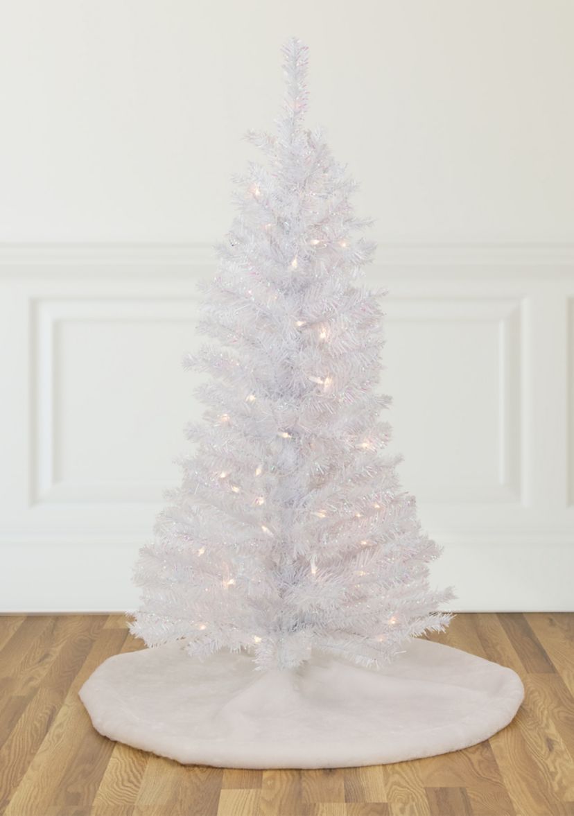 4 Pre-lit Rockport White Pine Artificial Christmas Tree  Clear Lights