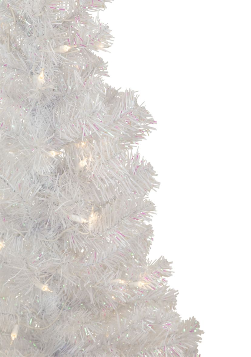 4 Pre-lit Rockport White Pine Artificial Christmas Tree  Clear Lights