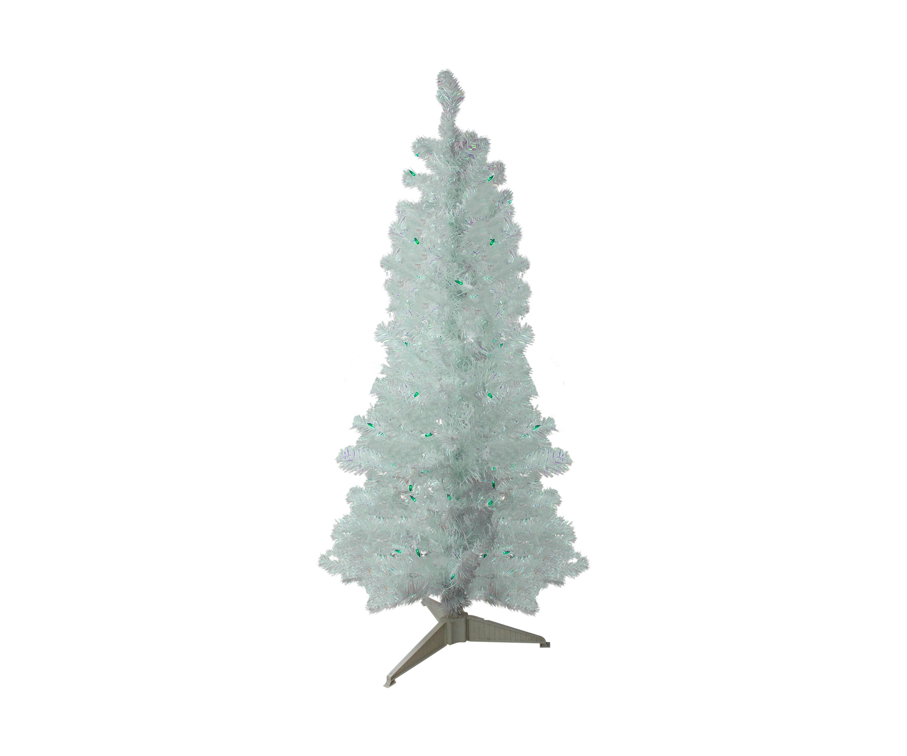 4 Pre-lit Rockport White Pine Artificial Christmas Tree  Green Lights