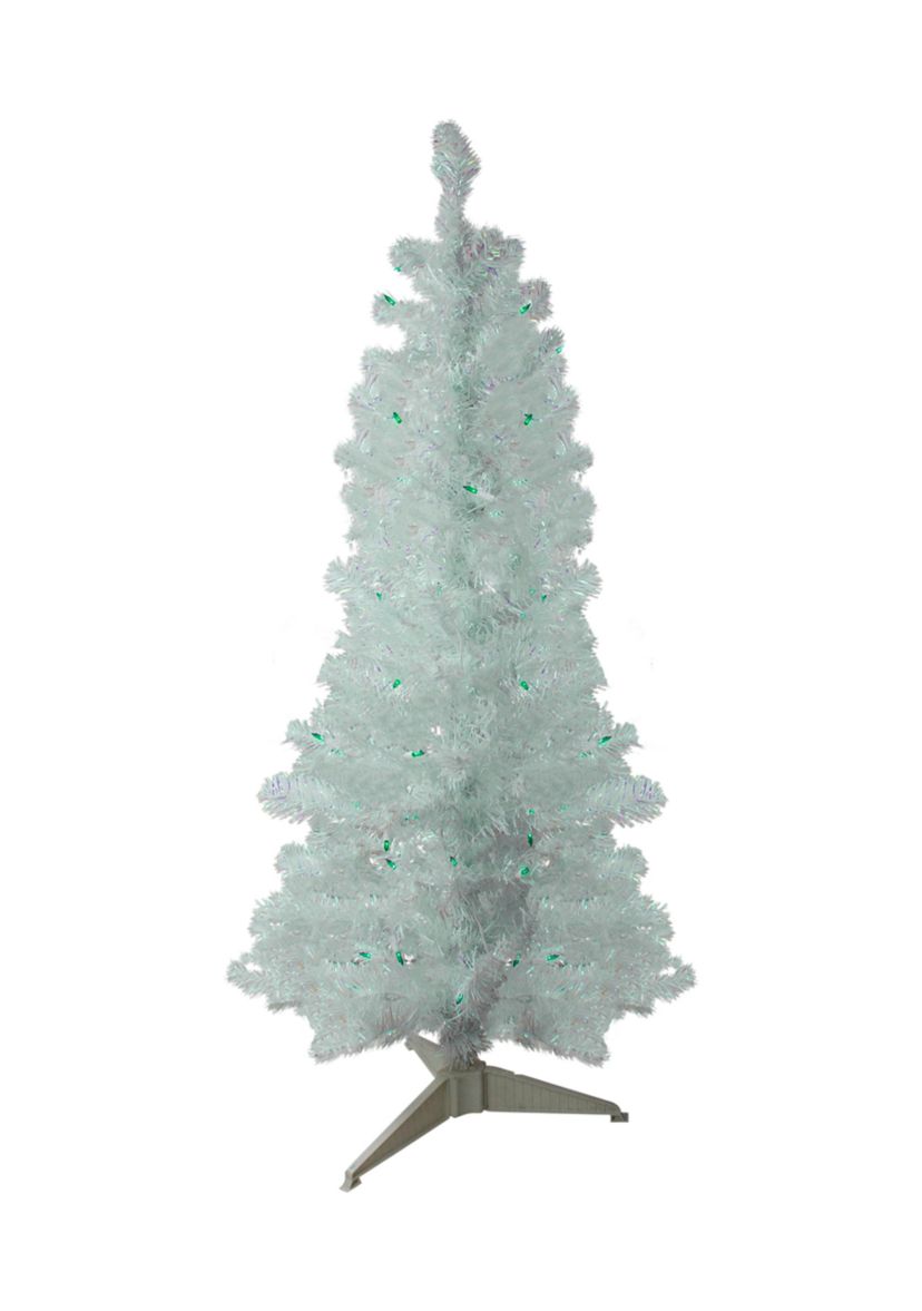 4 Pre-lit Rockport White Pine Artificial Christmas Tree  Green Lights