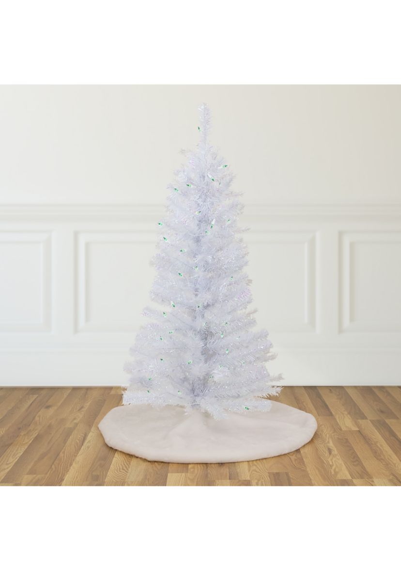 4 Pre-lit Rockport White Pine Artificial Christmas Tree  Green Lights