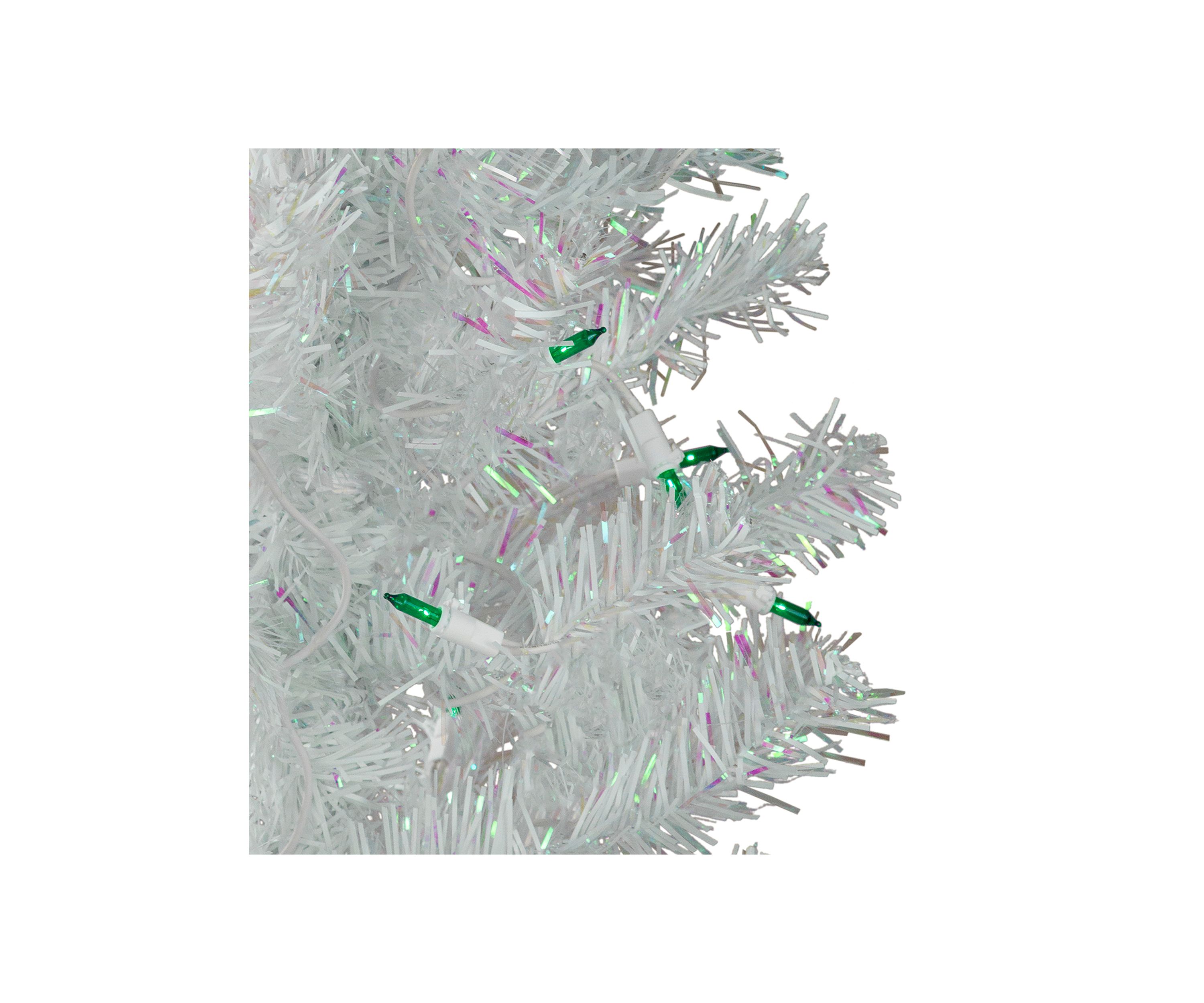4 Pre-lit Rockport White Pine Artificial Christmas Tree  Green Lights