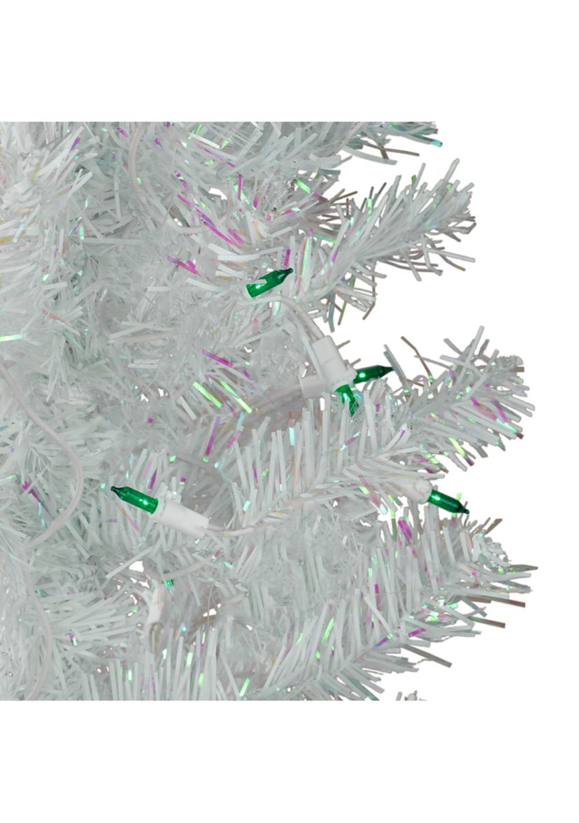 4 Pre-lit Rockport White Pine Artificial Christmas Tree  Green Lights