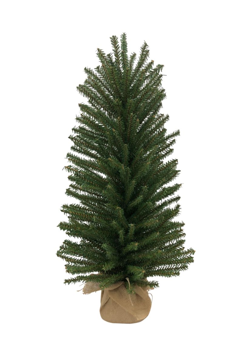 18Inch Traditional Scottsdale Mini Pine Artificial Christmas Tree with Burlap  Unlit