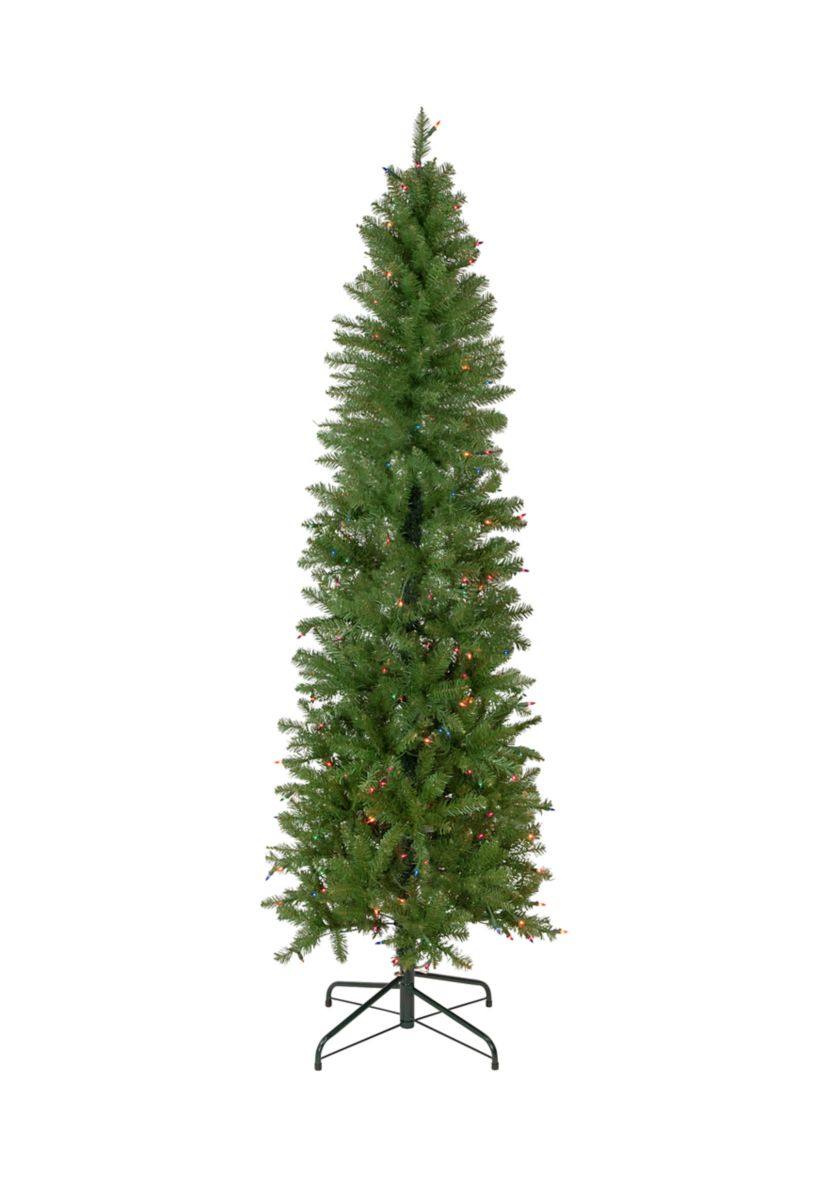 6.5 Pre-Lit Silver Lake Fir Pencil Artificial Christmas Tree  Multi Lights