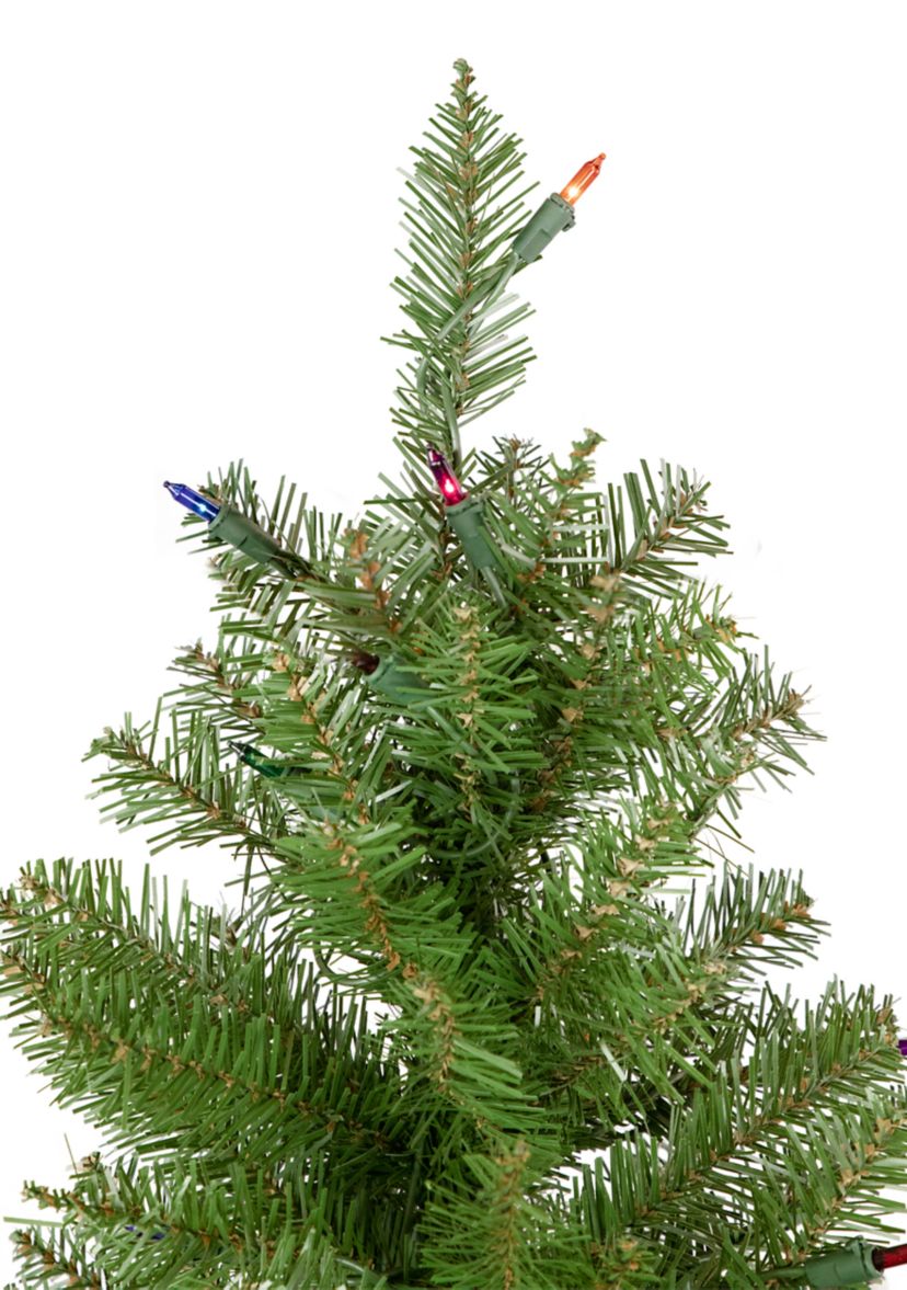 6.5 Pre-Lit Silver Lake Fir Pencil Artificial Christmas Tree  Multi Lights