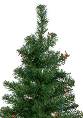 6' Pre-Lit Wilson Pine Slim Artificial Christmas Tree  Multi Lights