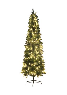 Northlight 7.5' Pre-Lit Hazelton Spruce Pencil Artificial Christmas Tree Clear Lights, Green -  0191296929936