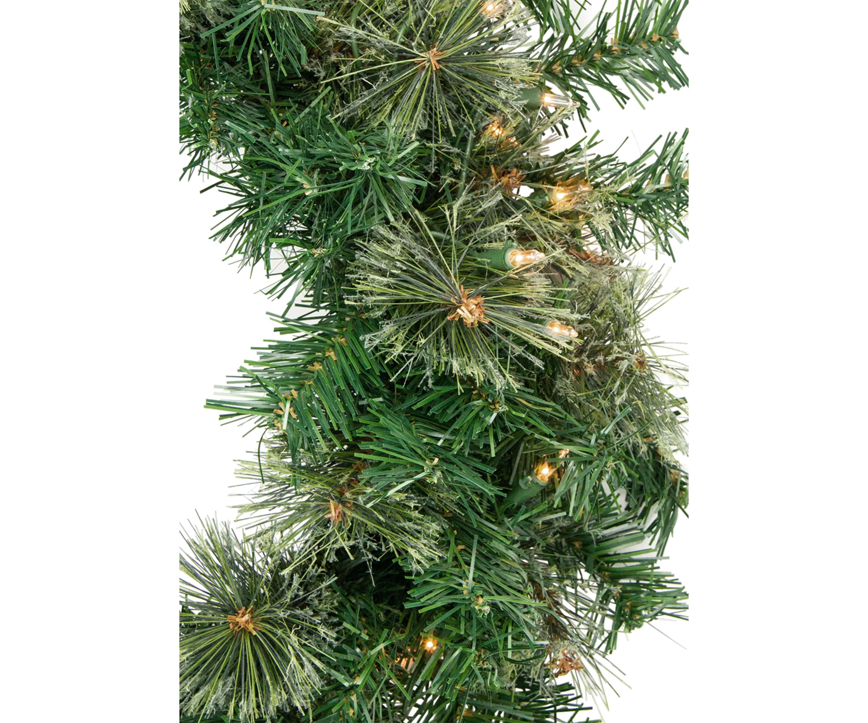 Pre-Lit Oregon Cashmere Pine Artificial Christmas Wreath  24-Inch  Clear Lights