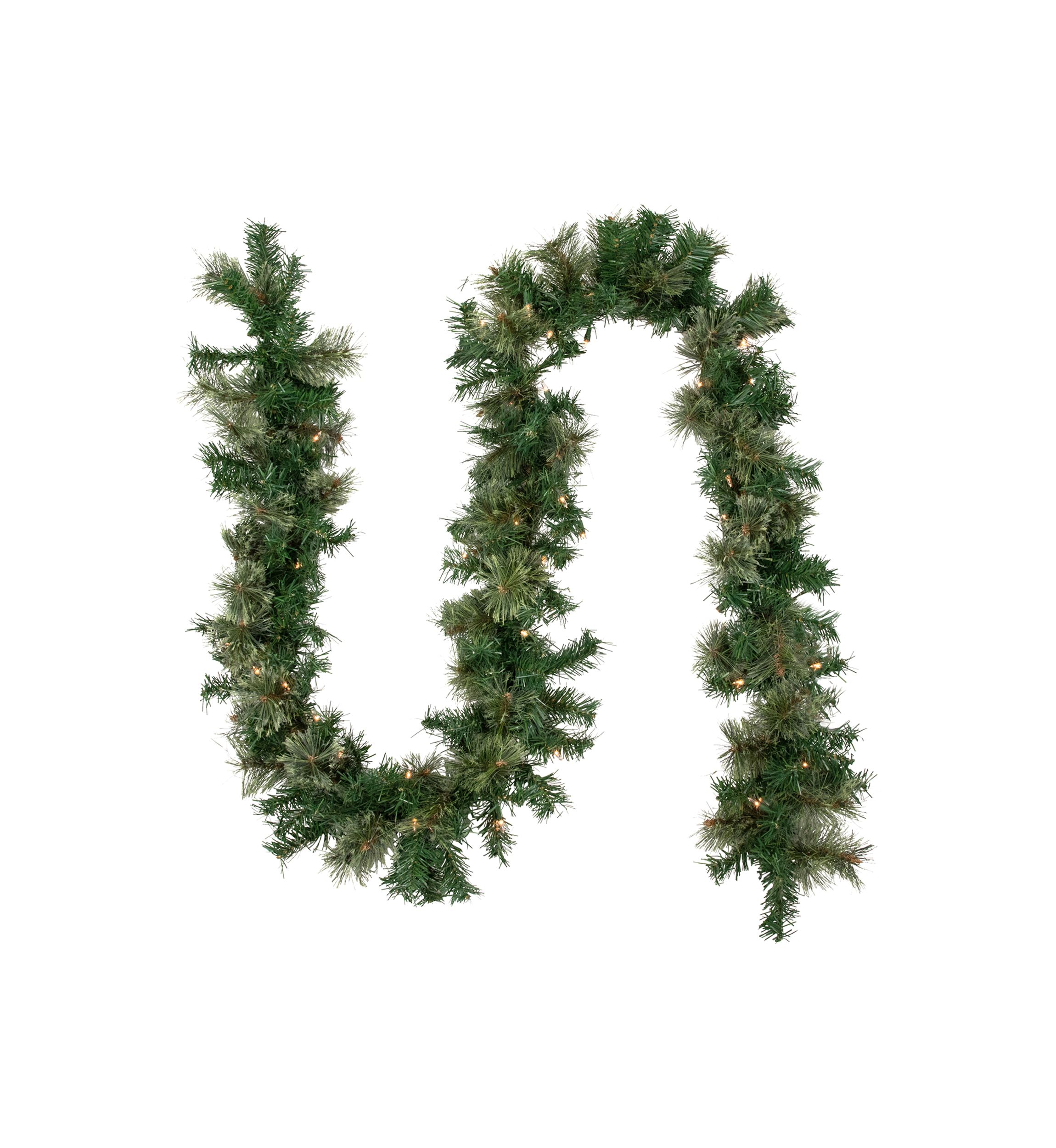 9 x 10Inch Pre-Lit Oregon Cashmere Pine Artificial Christmas Garland  Clear Lights