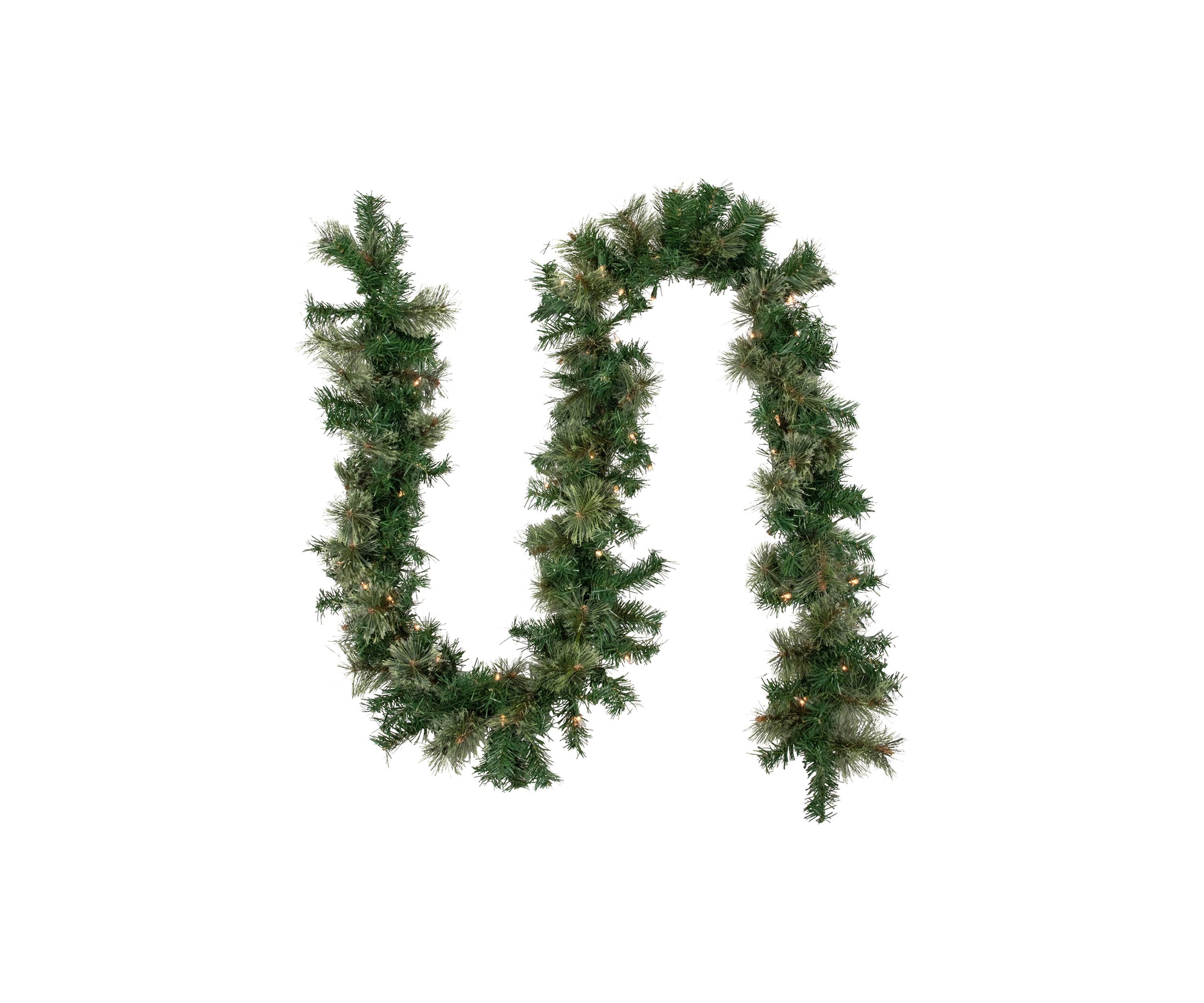 9 x 10Inch Pre-Lit Oregon Cashmere Pine Artificial Christmas Garland  Clear Lights