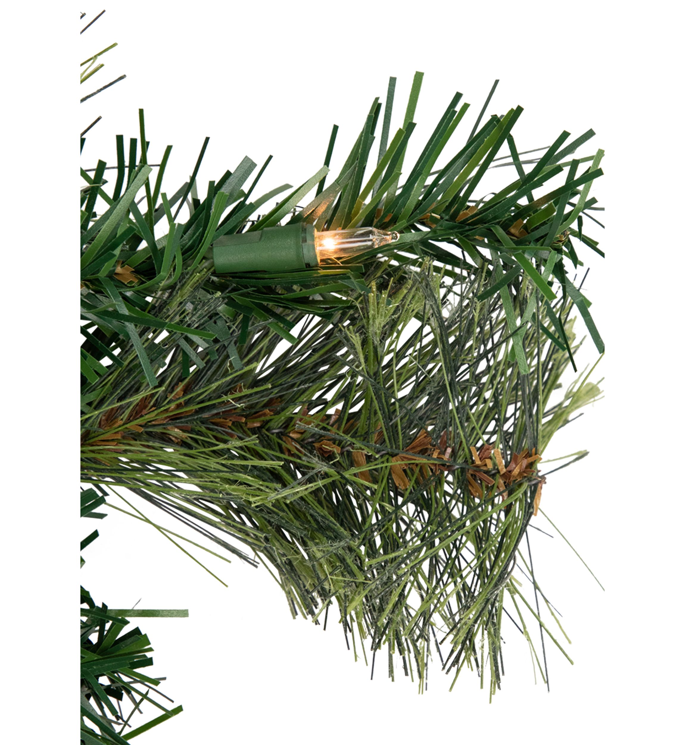 9 x 10Inch Pre-Lit Oregon Cashmere Pine Artificial Christmas Garland  Clear Lights