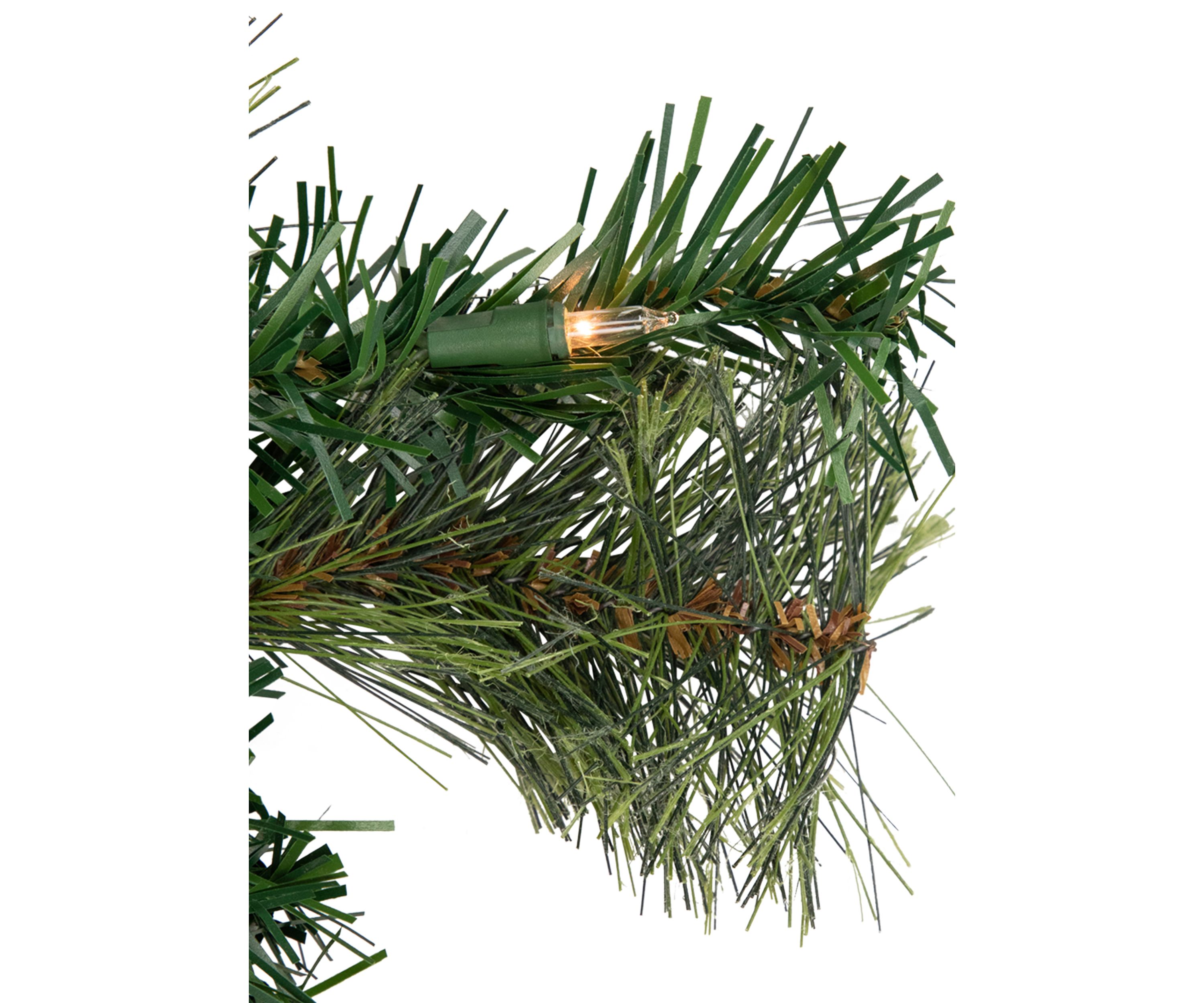 9 x 10Inch Pre-Lit Oregon Cashmere Pine Artificial Christmas Garland  Clear Lights
