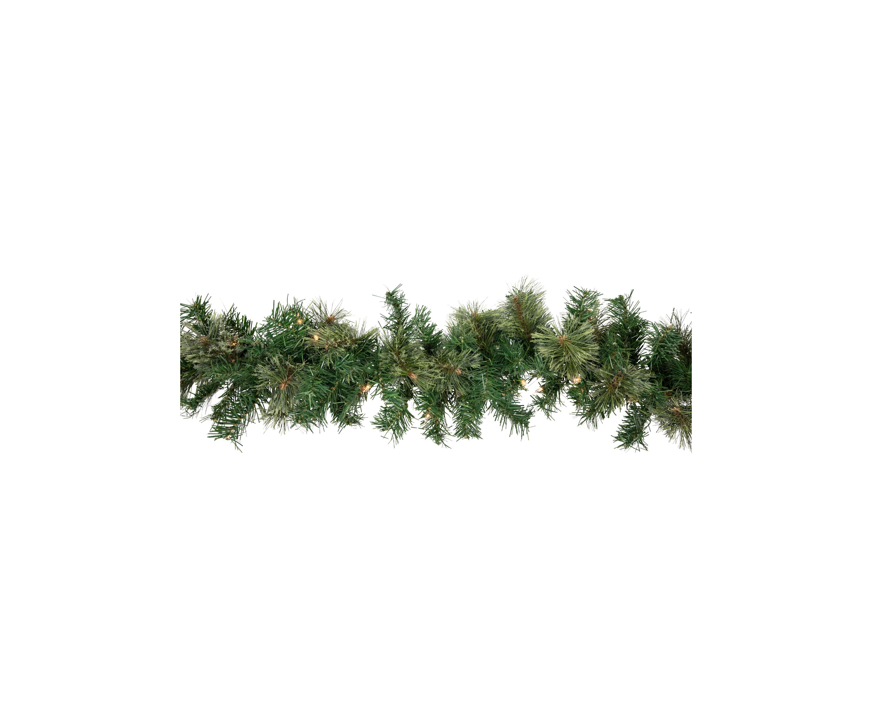 9 x 10Inch Pre-Lit Oregon Cashmere Pine Artificial Christmas Garland  Clear Lights