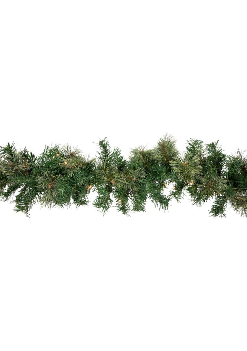 9 x 10Inch Pre-Lit Oregon Cashmere Pine Artificial Christmas Garland  Clear Lights