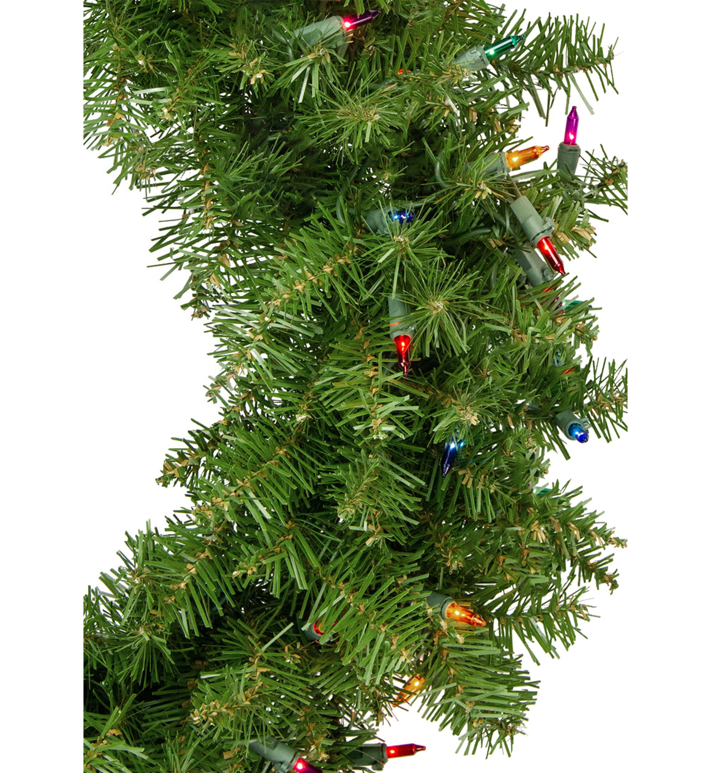 Pre-Lit Rockwood Pine Artificial Christmas Wreath  24-Inch  Multi Lights