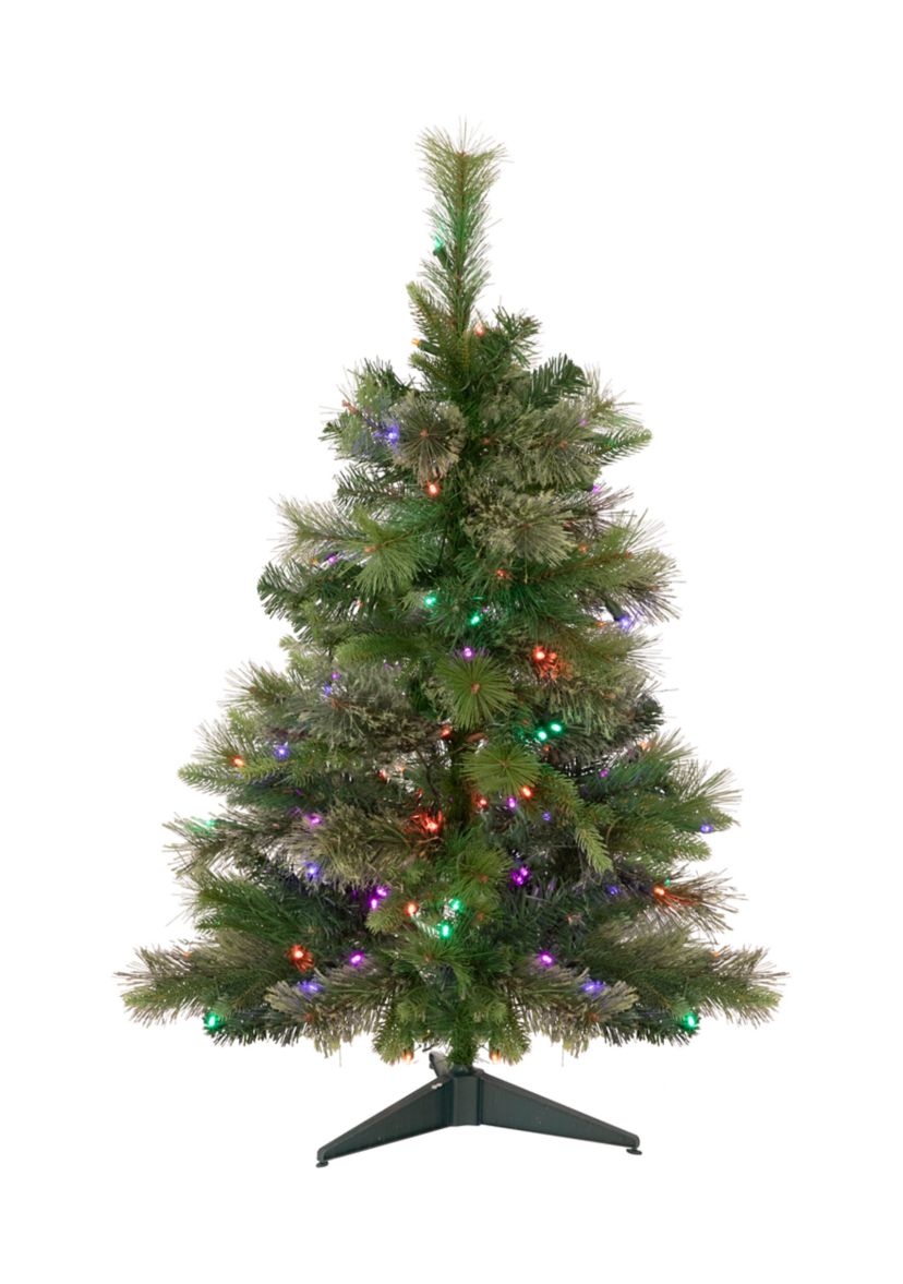 3 Pre-Lit Kingston Cashmere Pine Full Artificial Christmas Tree  Multi LED Lights