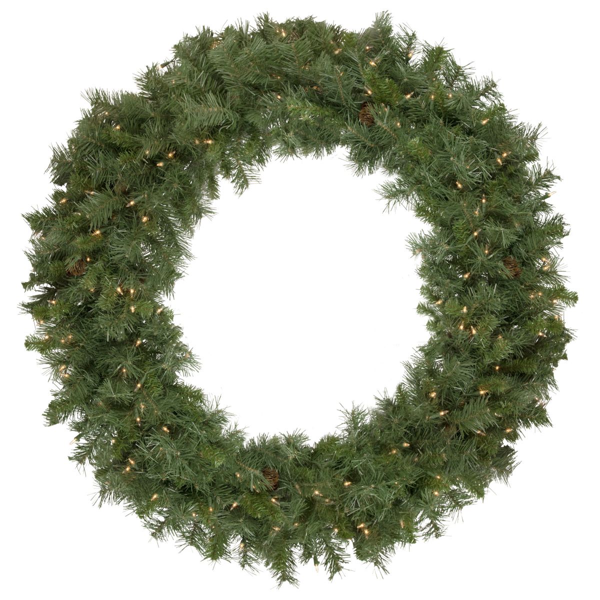 Pre-Lit Black River Pine Artificial Christmas Wreath 48-Inch Clear Lights