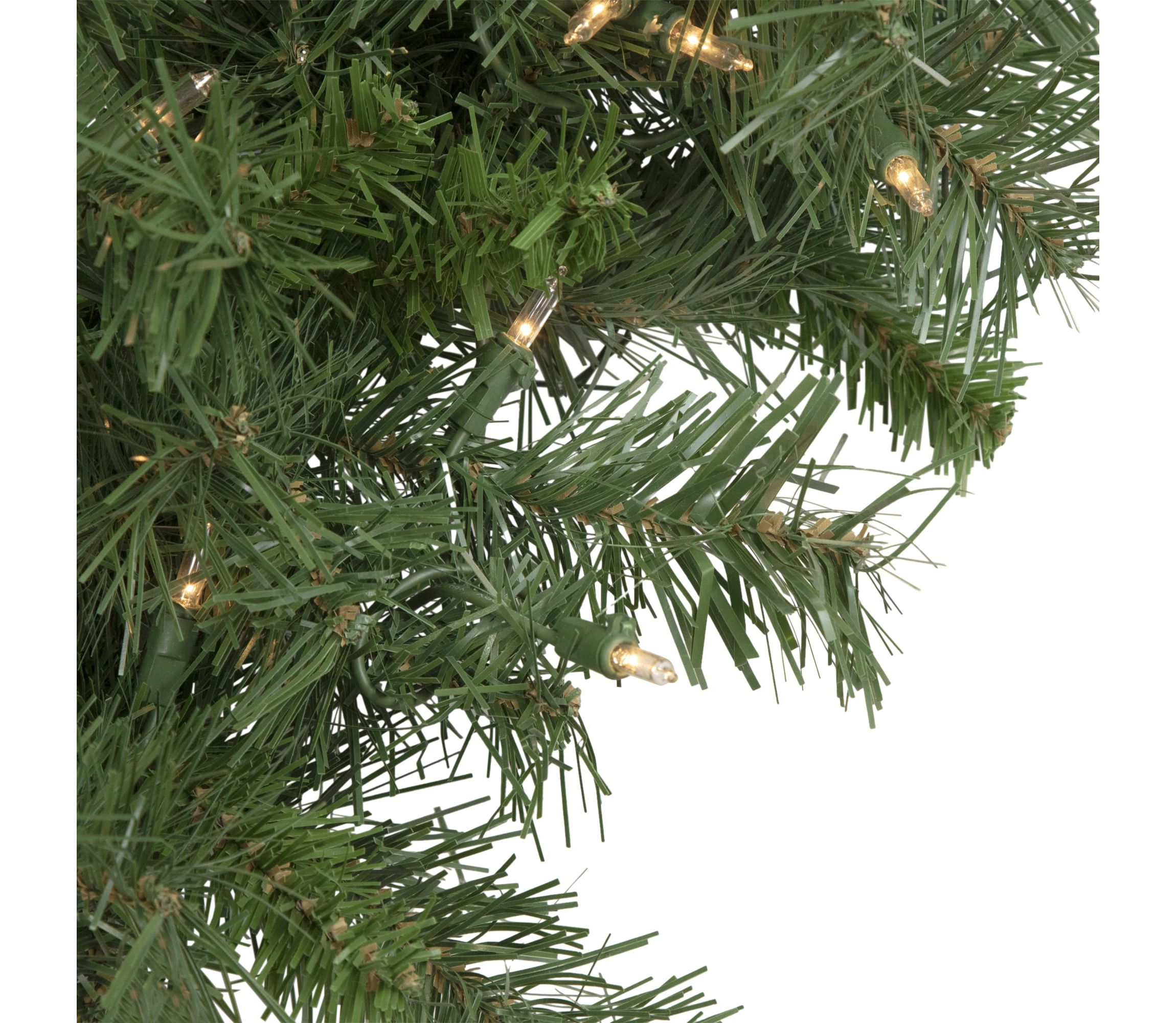 Pre-Lit Black River Pine Artificial Christmas Wreath  48-Inch  Clear Lights