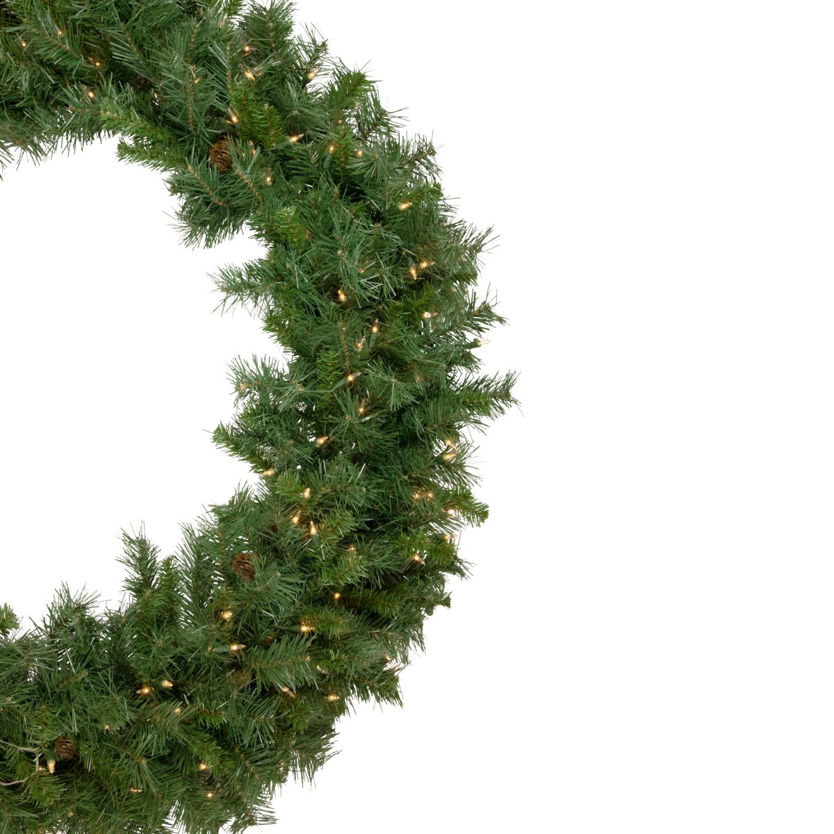 Pre-Lit Black River Pine Artificial Christmas Wreath 48-Inch Clear Lights
