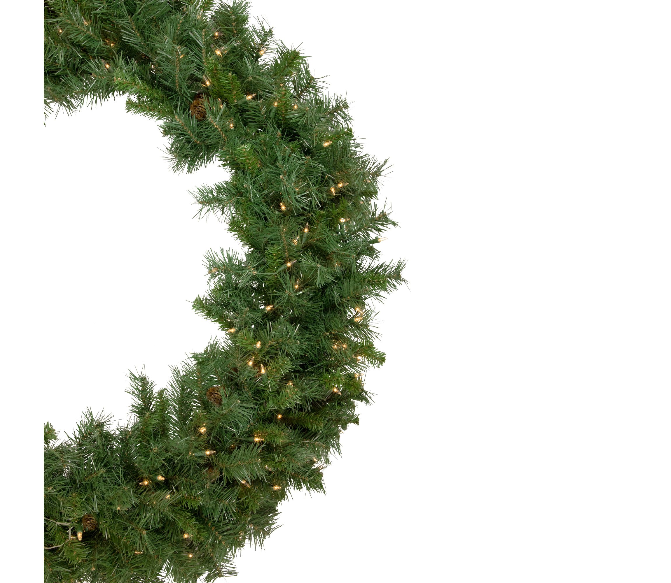 Pre-Lit Black River Pine Artificial Christmas Wreath  48-Inch  Clear Lights