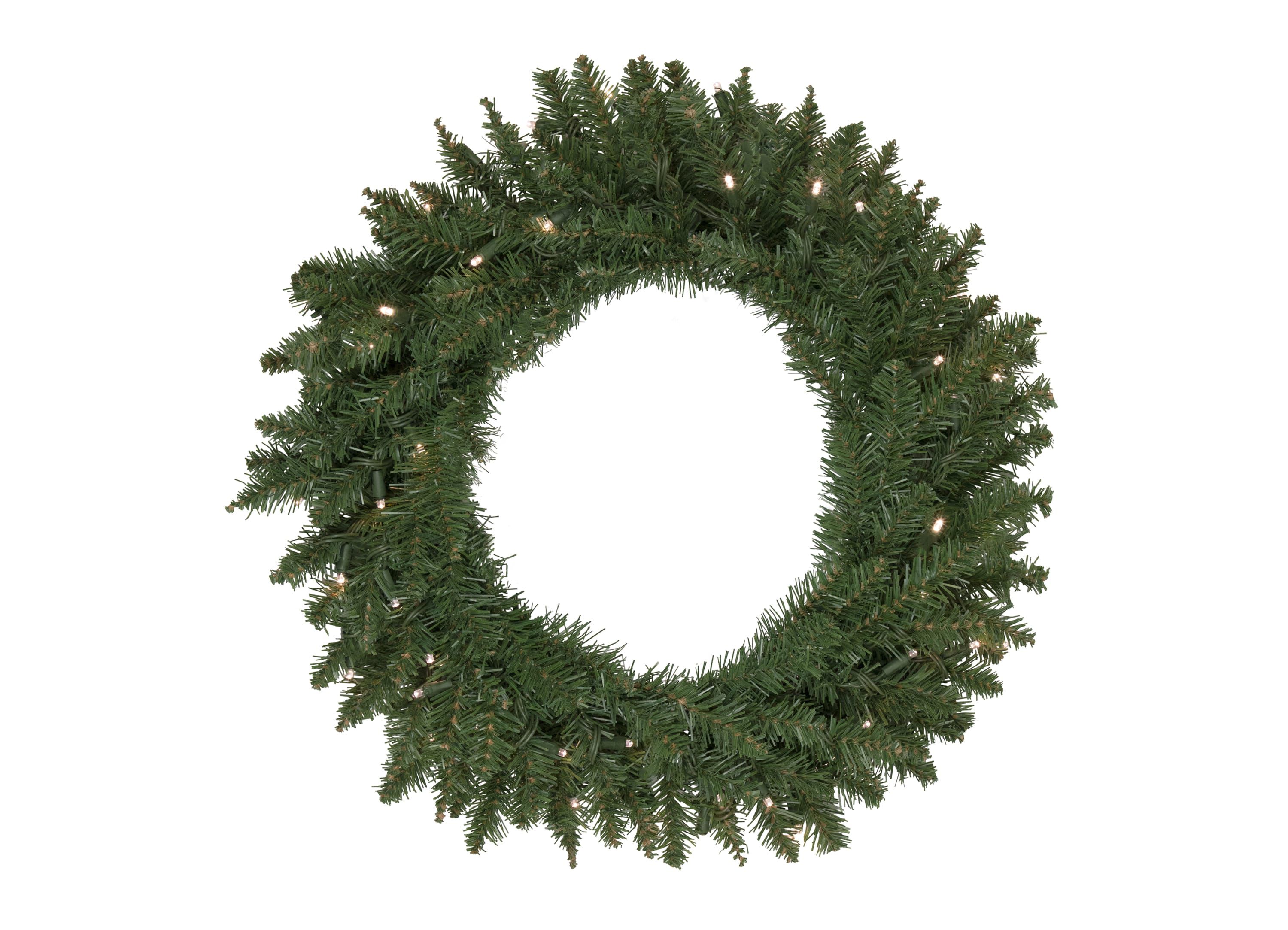 Pre-Lit Winona Fir Artificial Christmas Wreath 24-Inch Warm White LED Lights