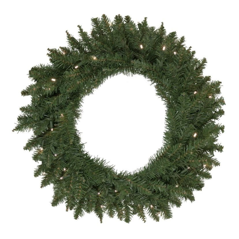 Pre-Lit Winona Fir Artificial Christmas Wreath 24-Inch Warm White LED Lights