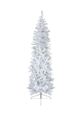 Northlight 2' Pre-Lit Woodbury White Pine Slim Artificial Christmas Tree  Pink Lights