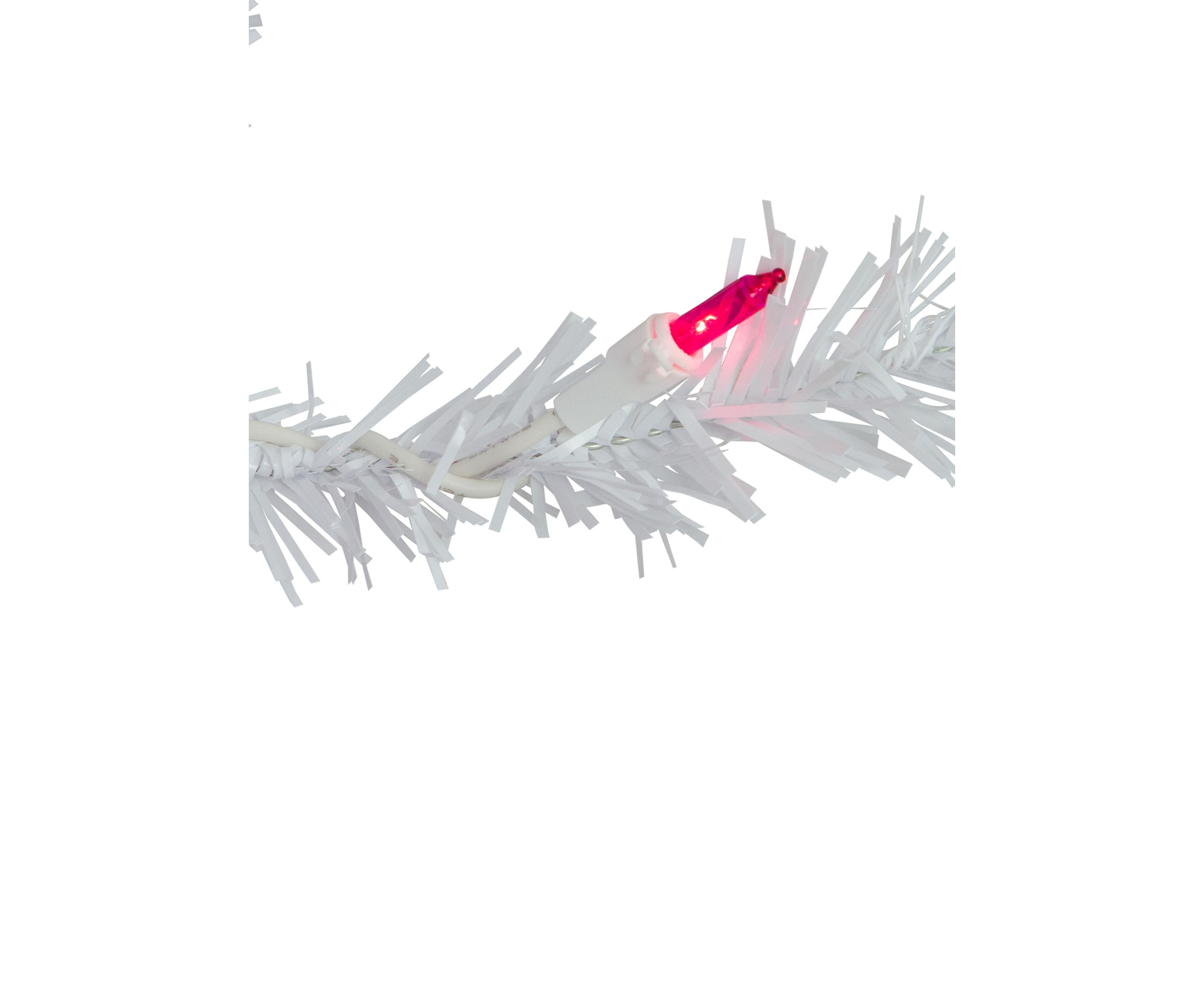 6.5 Pre-Lit Woodbury White Pine Pencil Artificial Christmas Tree  Pink Lights