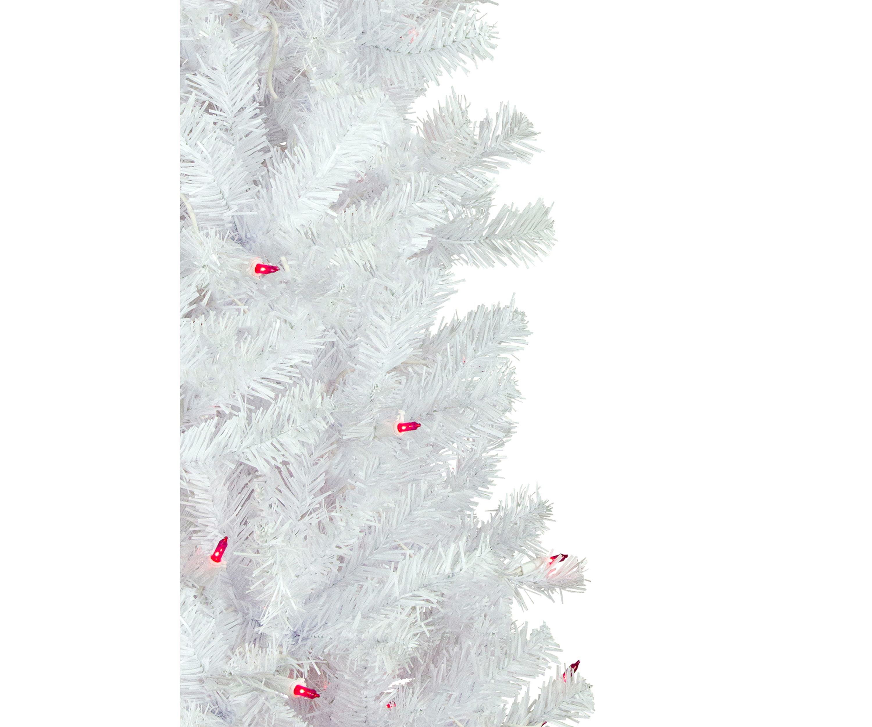 6.5 Pre-Lit Woodbury White Pine Pencil Artificial Christmas Tree  Pink Lights
