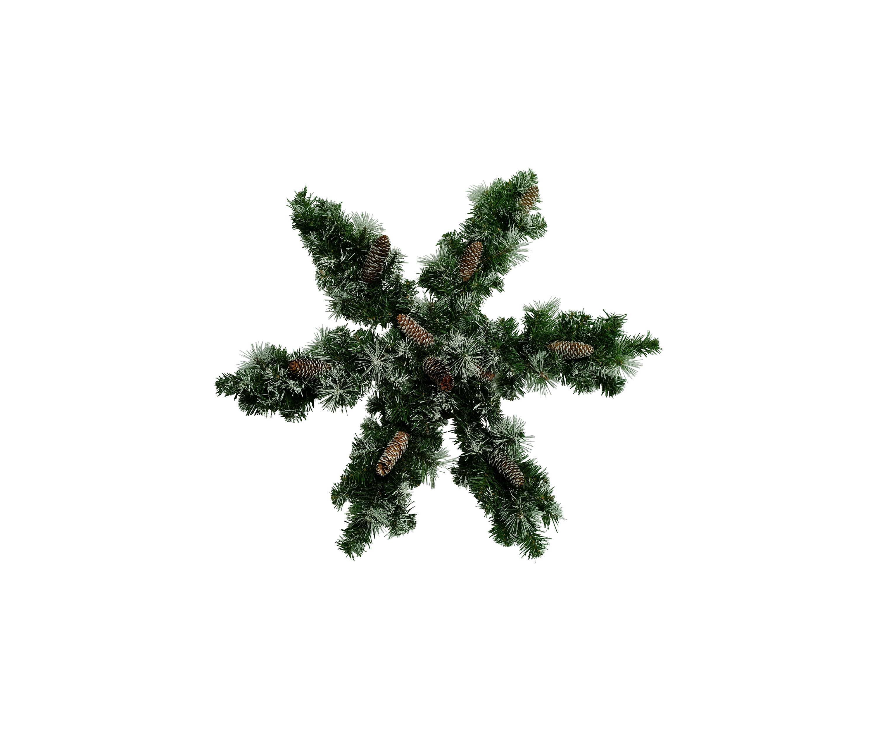 32Inch Pre-Lit Artificial Frosted Mixed Pine Christmas Snowflake Wreath