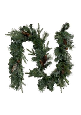 Northlight 6' x 9Inch Pre-Lit Decorated Mixed Pine and Pine Cone Artificial Christmas Garland, Green -  0191296933797