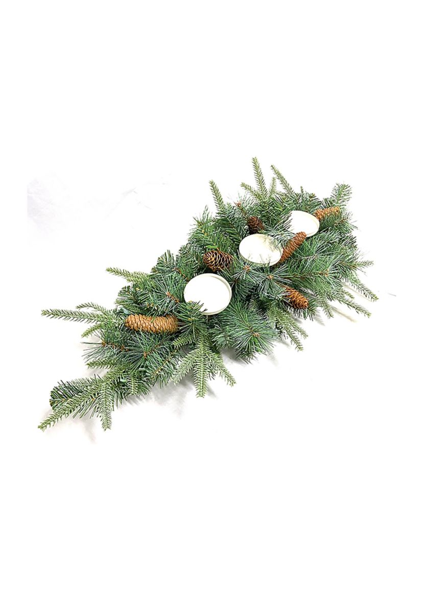 36Inch Pre-lit Pine Cone and Artificial Mixed Pine Christmas Mailbox Swag