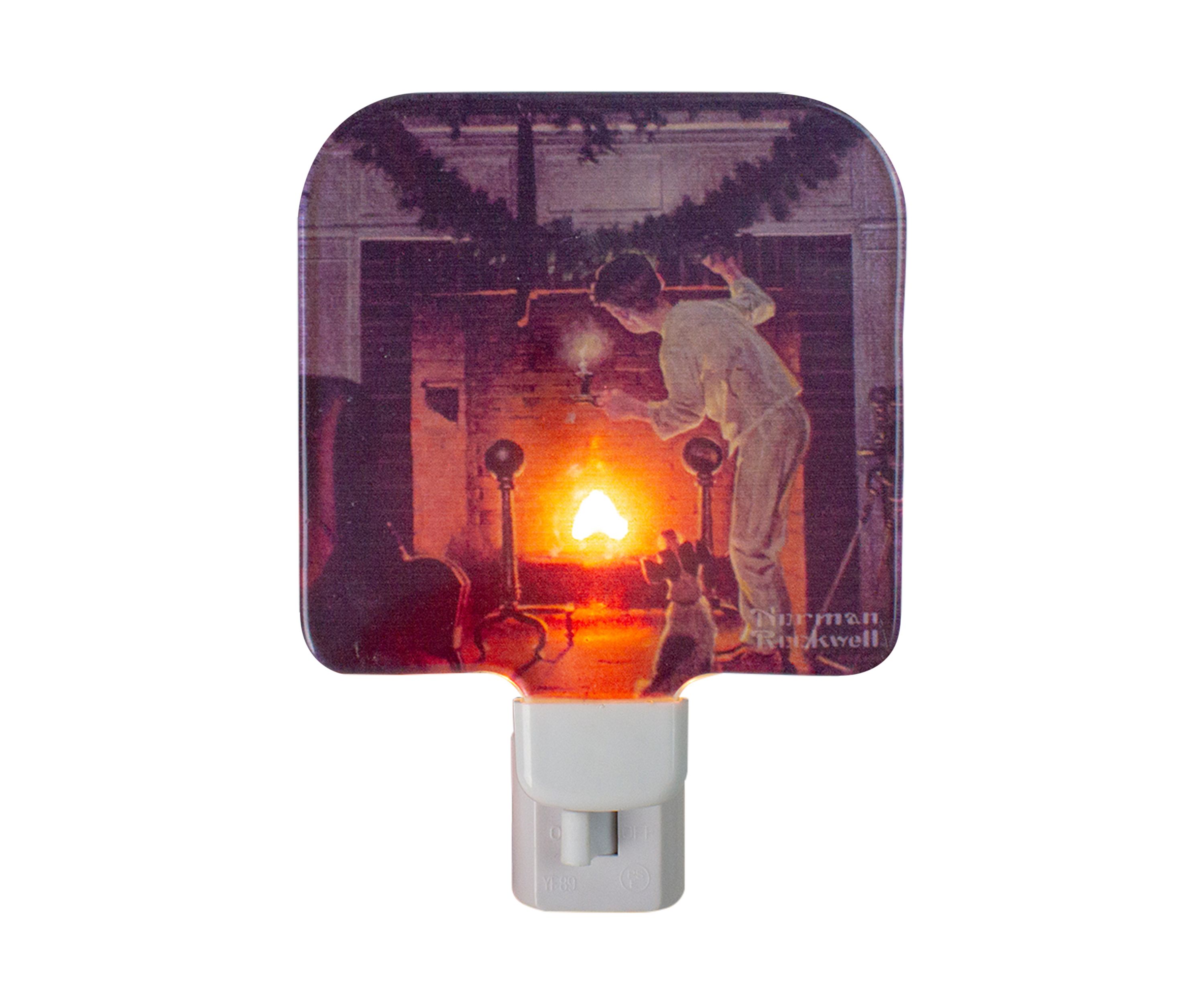 6Inch Norman Rockwell Is He Coming Glass Christmas Night Light
