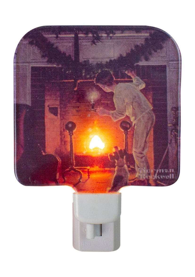 6Inch Norman Rockwell Is He Coming Glass Christmas Night Light