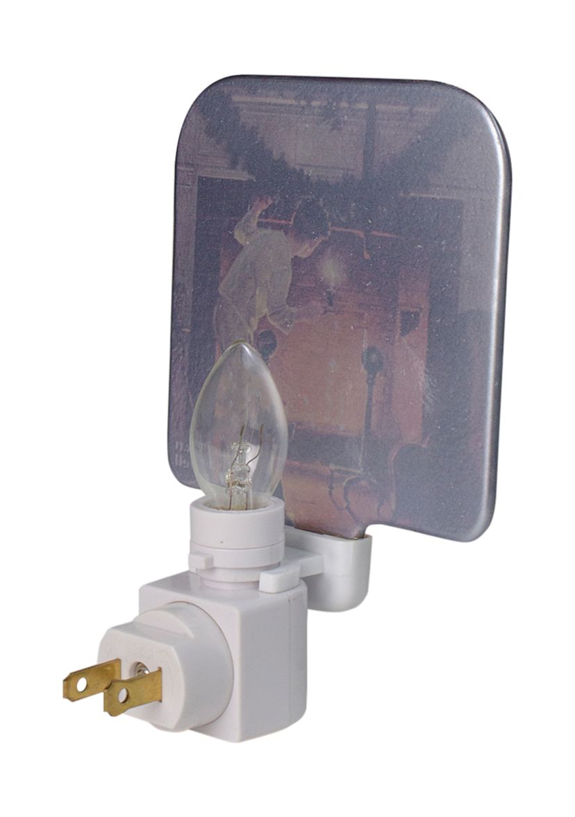 6Inch Norman Rockwell Is He Coming Glass Christmas Night Light