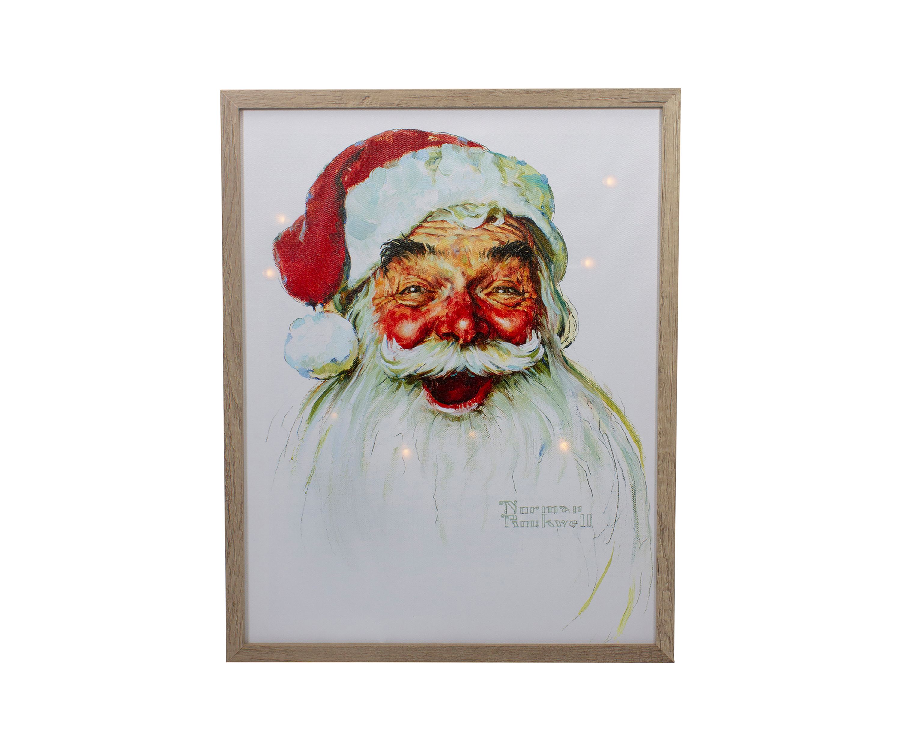 19Inch LED Lighted Norman Rockwell Santa Claus Christmas Wall Art