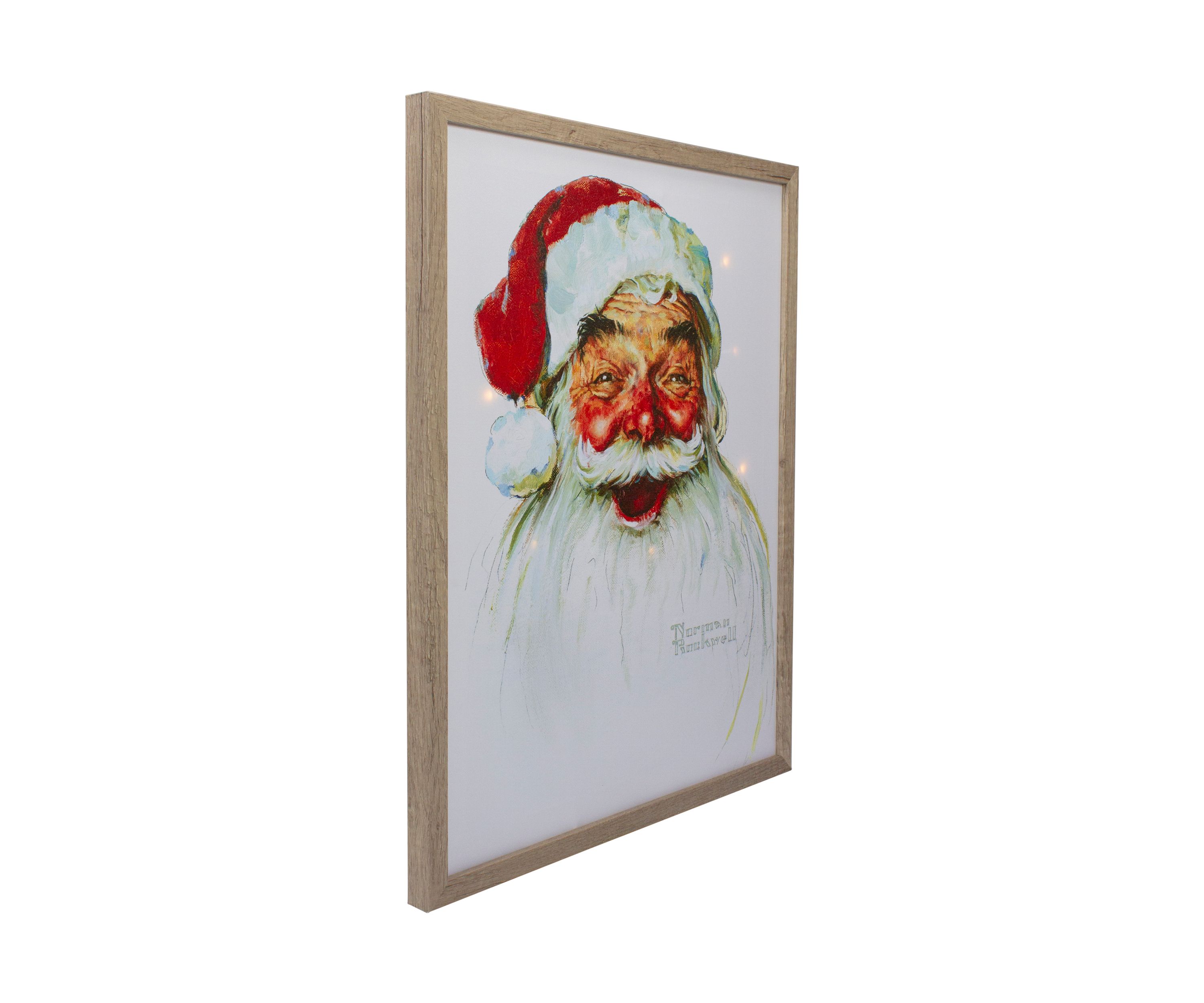 19Inch LED Lighted Norman Rockwell Santa Claus Christmas Wall Art